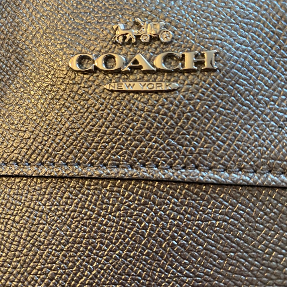 Coach Metallic Silver Shoulder Bag - Picture 2 of 12
